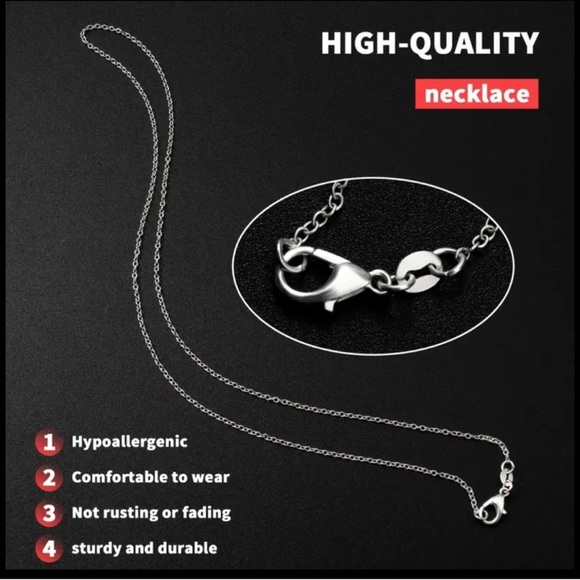 Stainless Steel Silver Interlocked Heart and Paw Necklace - Picture 6 of 8